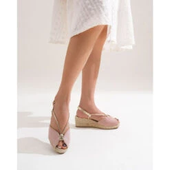 Alpargata Mujer Cuña De 3cm Tipo SANDALIA. -Okaaspain alpargata mujer cuna tipo sandalia lona 3 centimos microfibra 3