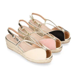 Alpargata Mujer Cuña De 3cm Tipo SANDALIA. -Okaaspain alpargata mujer cuna tipo sandalia lona 3 centimos microfibra 9