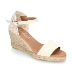 Alpargata Mujer Cuña Tipo SANDALIA En Lona Granito. -Okaaspain alpargata mujer cuna tipo sandalia lona granito 2