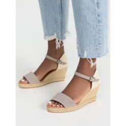 Alpargata Mujer Cuña Tipo SANDALIA En Lona Granito. -Okaaspain alpargata mujer cuna tipo sandalia lona granito 3