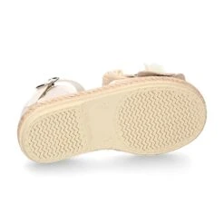 Alpargata Niña Ceremonia Con FLOR En LINO. -Okaaspain alpargata nina ceremonia cierre hebilla flor lona lino 18