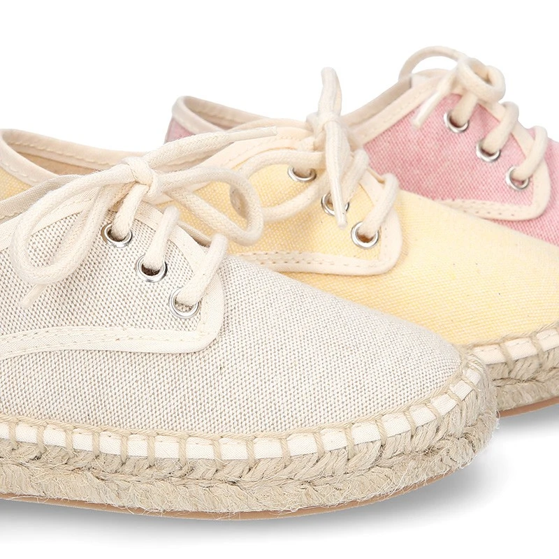 Alpargata Tipo Blucher En Lona Efecto Lavado En Colores Pasteles. 17 Alpargata Tipo Blucher En Lona Efecto Lavado En Colores Pasteles. - Imagen 15