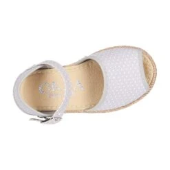 Alpargata Tipo SANDALIA Con Hebilla En Lona Con Topitos. 34 Alpargata Tipo SANDALIA Con Hebilla En Lona Con Topitos. -Okaaspain alpargata tipo sandalia en algodon con diseno con topitos con cierre con hebilla 15