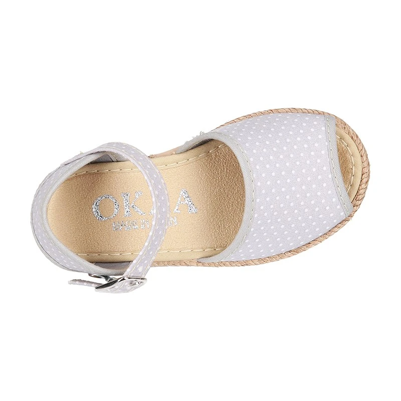 Alpargata Tipo SANDALIA Con Hebilla En Lona Con Topitos. 18 Alpargata Tipo SANDALIA Con Hebilla En Lona Con Topitos. - Imagen 16