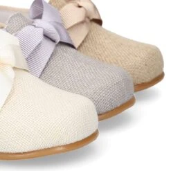 Blucher Niño LINO CEREMONIA Con Lazos. -Okaaspain blucher lino ceremonia 7