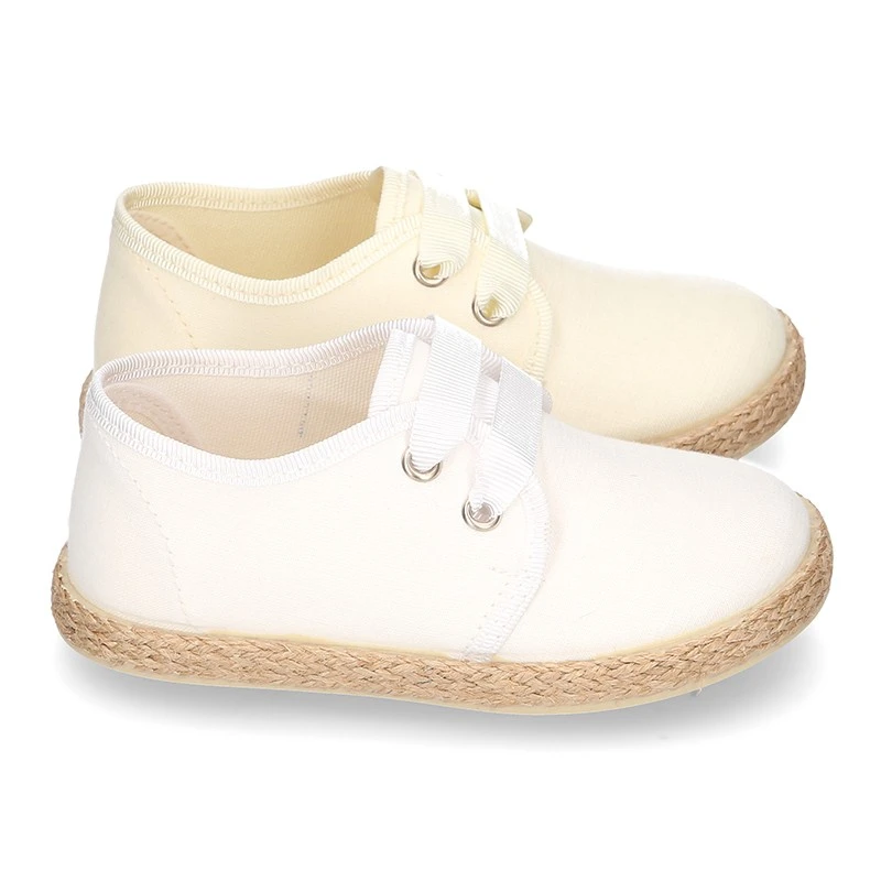 Blucher Niño Tipo Alpargata Lona Seda CEREMONIA Cordones Lazo. 17 Blucher Niño Tipo Alpargata Lona Seda CEREMONIA Cordones Lazo. - Imagen 15