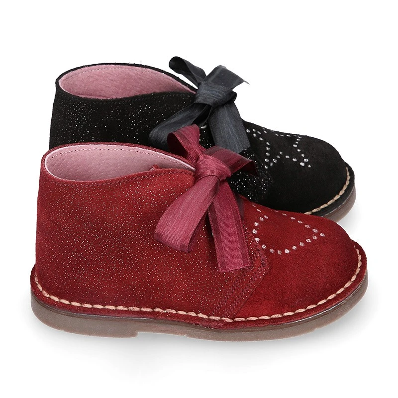 Botita Safari Niños FANTASÍA En Piel Serraje Con Lazos. 19 Botita Safari Niños FANTASÍA En Piel Serraje Con Lazos. - Imagen 17