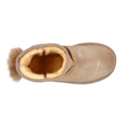 Botita Niños Tipo Australiana Con POMPÓN Y OREJAS En Piel Serraje Púrpura. -Okaaspain botas nina mujer tipo australianas okaa pompon orejas piel serraje purpura forro pelo 13