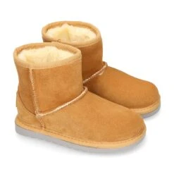 Botitas Niño Tipo Australianas En PIEL SERRAJE. -Okaaspain botas tipo australianas piel serraje forro pelo ninos ninas mujer 8