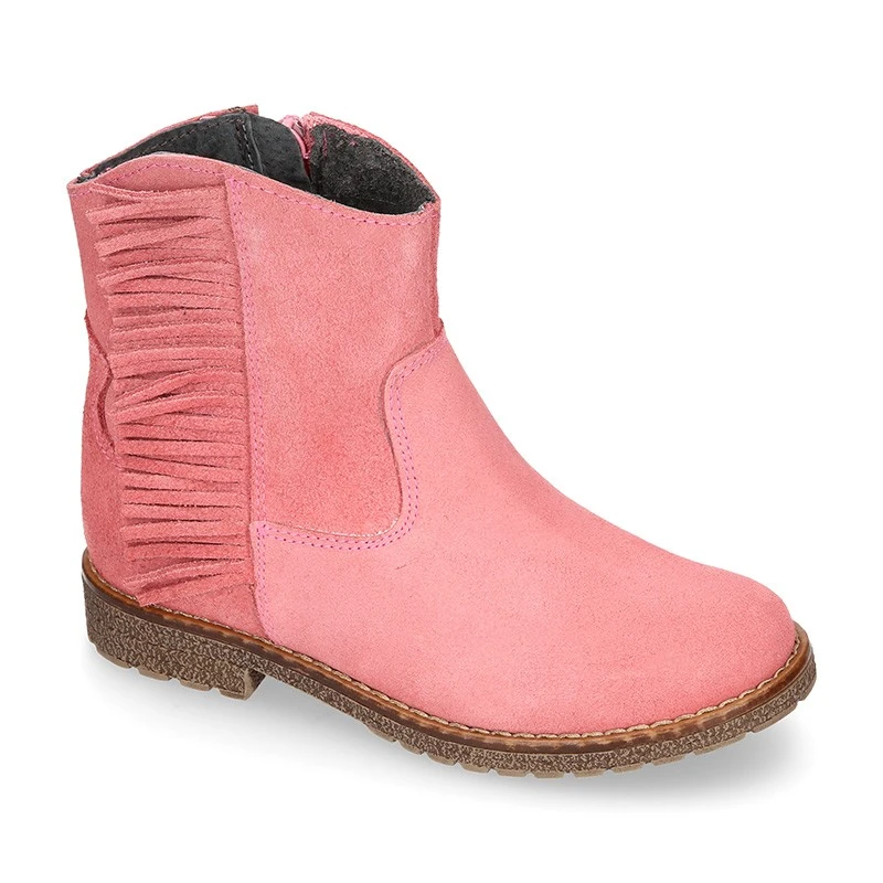 Botín Con Flecos Laterales En Serraje. 5 Botín Con Flecos Laterales En Serraje. - Imagen 3