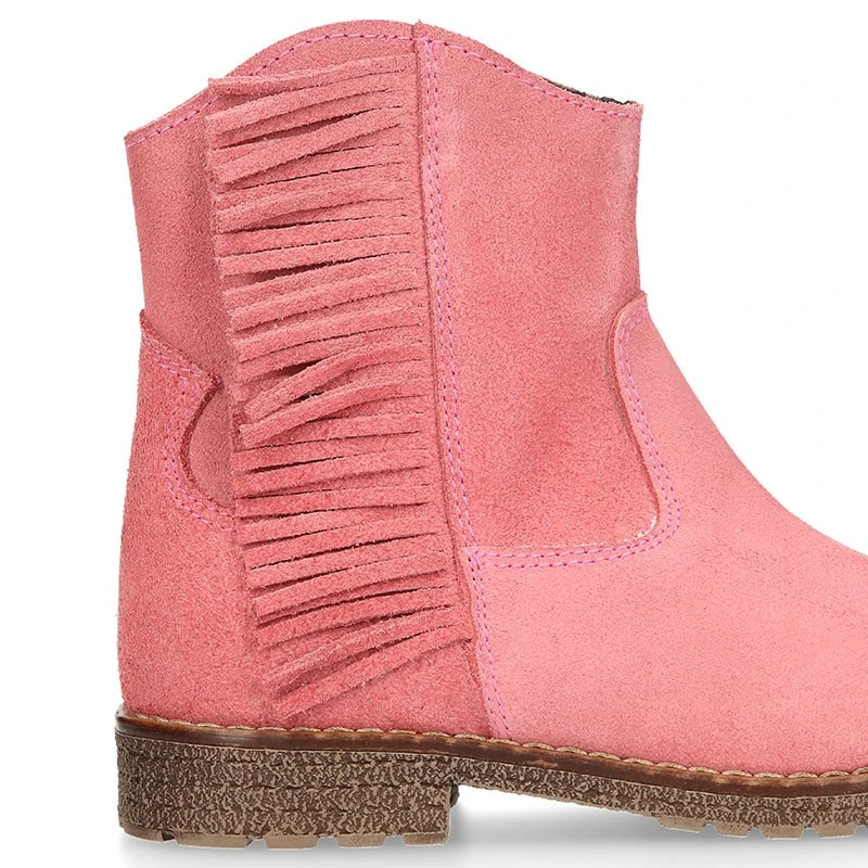 Botín Con Flecos Laterales En Serraje. 12 Botín Con Flecos Laterales En Serraje. - Imagen 10