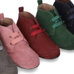 Botín Tipo BLUCHER Con Picados Y Lazos En Piel Serraje. -Okaaspain botin tipo blucher con picados y lazos en piel serraje 12