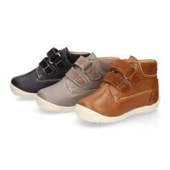 Botita Casual Respetuosa Niños OKAA FLEX Sin Cordones Y Puntera En Piel Napa En Colores OTOÑALES. -Okaaspain botita casual nino nina okaa flex cierre adherente puntera super flexible piel napa suave colores otonales 12