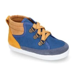 Botita Niños Tipo Bamba Estilo MONTAÑA Con Cordones En Serratex. -Okaaspain botita ninos tipo bamba cestilo montana cierre cordones serratex piel serraje 2