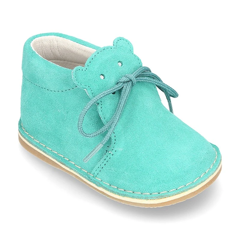 Botita Safari Bebé Osito Con Suela SUPER FLEXIBLE En Piel Serraje En Colores Pasteles. 10 Botita Safari Bebé Osito Con Suela SUPER FLEXIBLE En Piel Serraje En Colores Pasteles. - Imagen 8