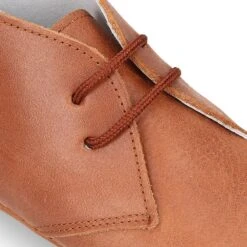 Botita Safari Bebé Con Cordones En Piel Napa Suave En Color CUERO. -Okaaspain botita safari bebe piel napa cierre cordones color cuero 6