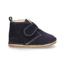 Botita Safari Bebé Sin Cordones Y Con BORREGO En Piel Serraje. -Okaaspain botita safari bebe sin cordones borrego piel serraje cierre adherente 7