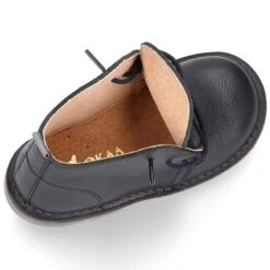 Botita Safari Niños Con Cordones En Piel En Color Marino. -Okaaspain botita safari ninos cordones piel azul marino suela super flexible 11