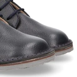 Botita Safari Niños Con Cordones En Piel En Color Marino. -Okaaspain botita safari ninos cordones piel azul marino suela super flexible 4