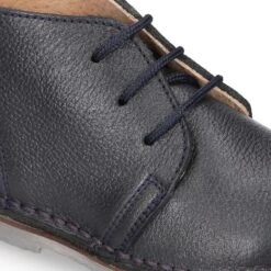 Botita Safari Niños Con Cordones En Piel En Color Marino. -Okaaspain botita safari ninos cordones piel azul marino suela super flexible 6