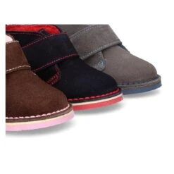 Botita Safari Niños Sin Cordones Con BORREGO Interior En Piel Serraje. -Okaaspain botita safari sin cordones borrego interior piel serraje cierre adherente 8