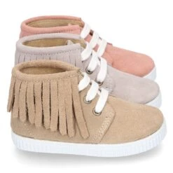 Botita Tipo Bamba Con Cordones Y Flecos En Piel Serraje. -Okaaspain botita tipo bamba con cordones y flecos en piel serraje 15