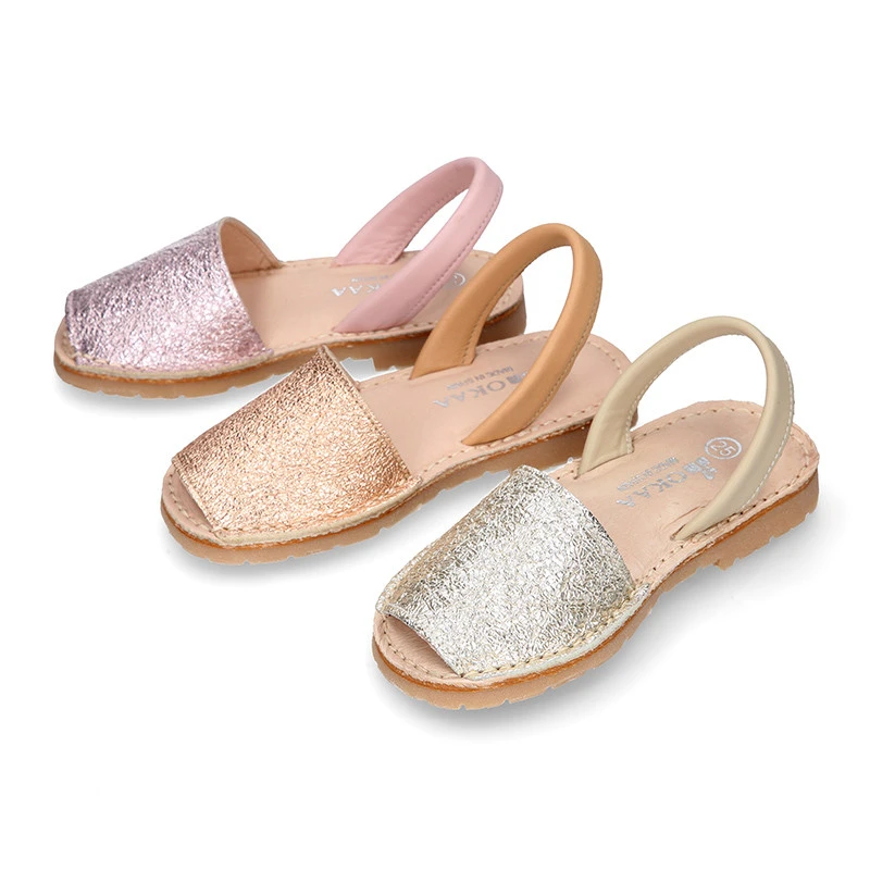 Menorquina Niña Con Tira En Piel Laminada. 15 Menorquina Niña Con Tira En Piel Laminada. - Imagen 13