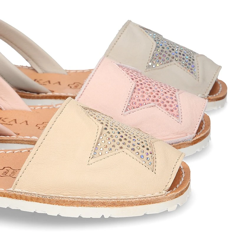 Menorquina Tira Con Estrella En Piel EXTRA SUAVE. 11 Menorquina Tira Con Estrella En Piel EXTRA SUAVE. - Imagen 9