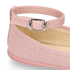 Mercedita Niña Ceremonia Tipo Gilda Con Flores En Lino. -Okaaspain mercedita nina ceremonia tipo gilda cierre hebilla flores lona lino 9