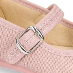 Mercedita Niña Estilizada En Lino Rosa Palo -Okaaspain mercedita nina estilizada cierre hebilla lino color rosa palo 6