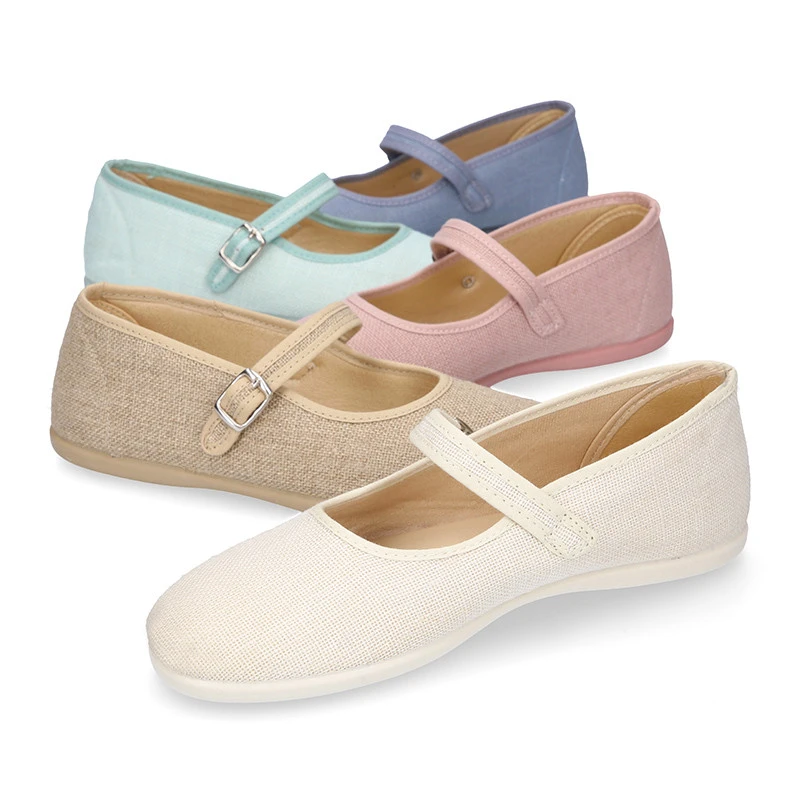 Mercedita Mujer Estilizada En Lino Con Hebilla. 18 Mercedita Mujer Estilizada En Lino Con Hebilla. - Imagen 16