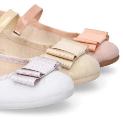 Mercedita Niña Okaa Con Hebilla Y Lazo Zapatero En Lona Laminada. -Okaaspain mercedita nina okaa lona laminada cierre hebilla diseno lazo zapatero 7