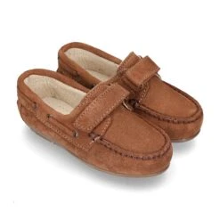 Mocasín Con Cierre Adherente En Piel Serraje. -Okaaspain mocasin cierre adherente piel serraje nino 5