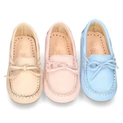 Mocasín Con Lazos Peques En Piel EXTRA SUAVE En Colores Pasteles. -Okaaspain mocasin con lazos en piel extra suave para peques en colores pasteles 11