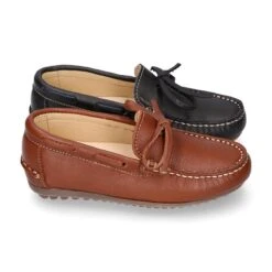 Mocasín Con Lazos En Piel EXTRA SUAVE. -Okaaspain mocasin nino diseno lazos piel extra suave 13