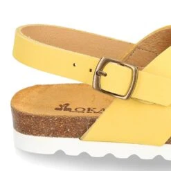 Sandalia Niña Y Niño Mayor Con Tiras Cruzadas En Piel NOBUCK Y Suela Blanca. -Okaaspain sandalia nina mayor tiras cruzadas en piel nobuck y suela blanca 12