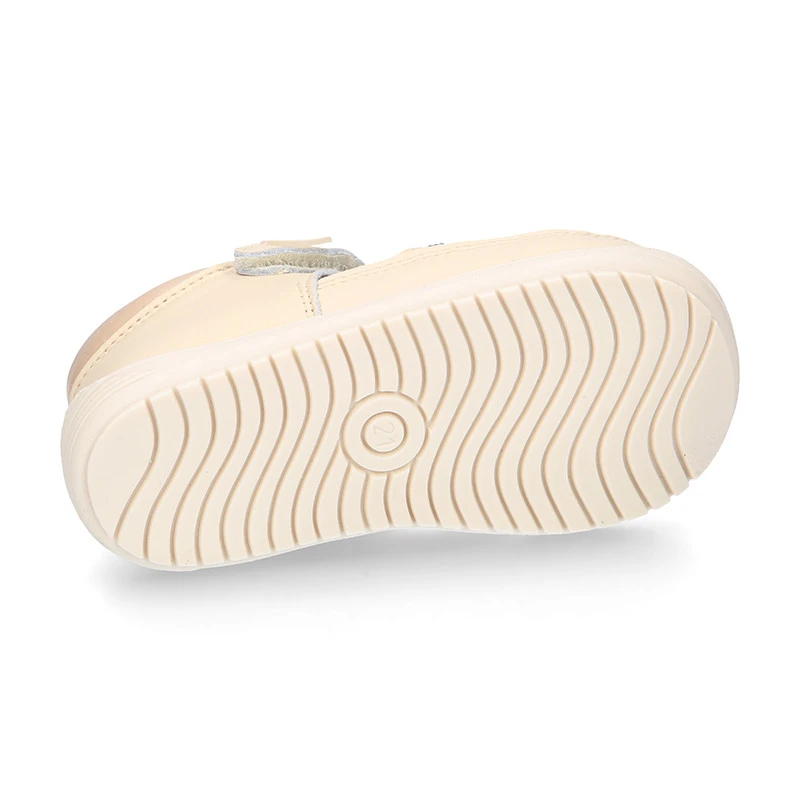 Sandalia Niños OKAA FLEX Sin Cordones En Piel Napa BEIGE. 16 Sandalia Niños OKAA FLEX Sin Cordones En Piel Napa BEIGE. - Imagen 14