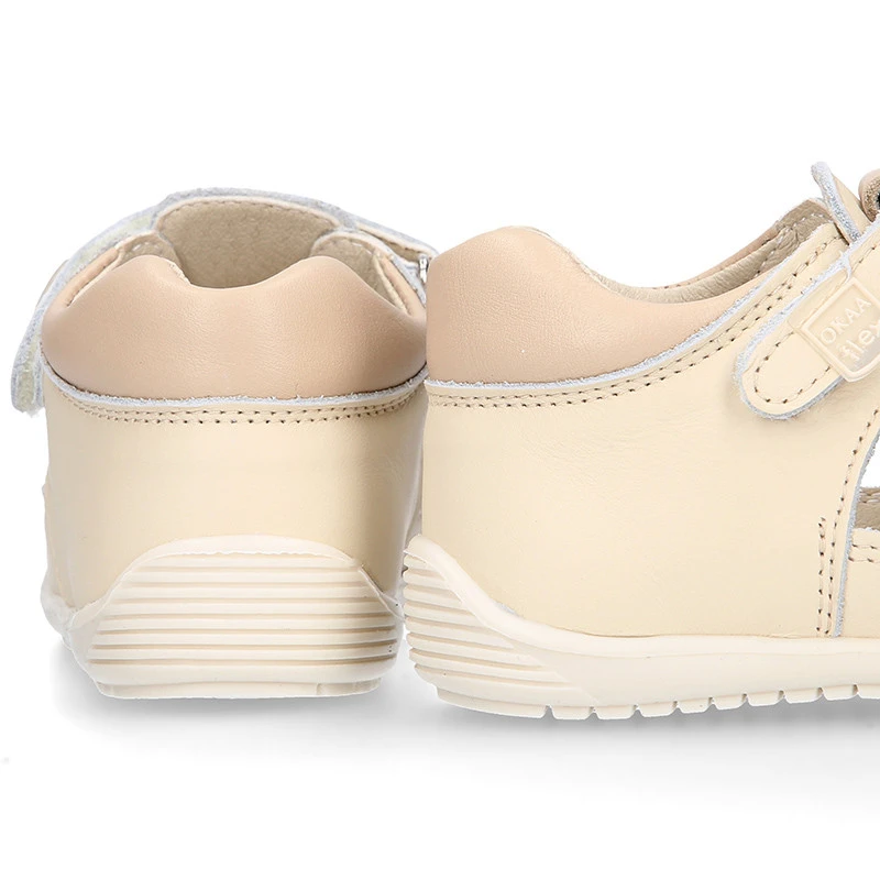 Sandalia Niños OKAA FLEX Sin Cordones En Piel Napa BEIGE. 12 Sandalia Niños OKAA FLEX Sin Cordones En Piel Napa BEIGE. - Imagen 10