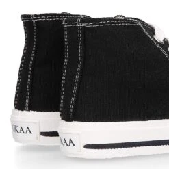 Zapatilla Alta Niños CASUAL Con Puntera Y Cordones En Color NEGRO. -Okaaspain zapatilla alta ninos casual puntera cordones lona algodon color negro 5