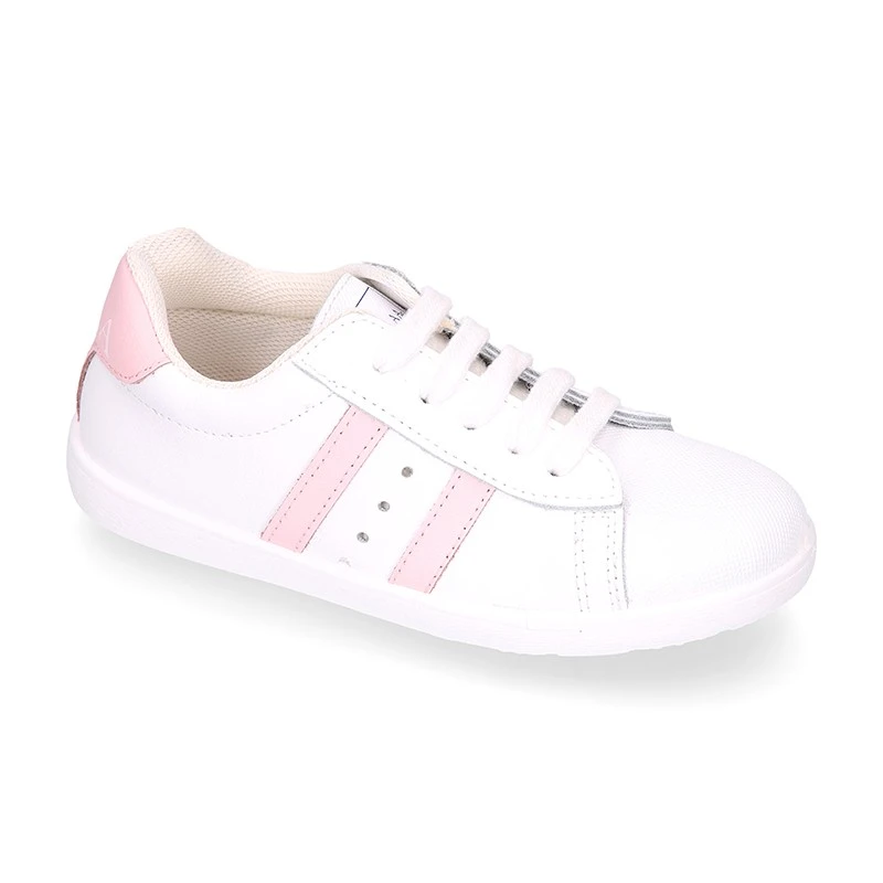 Zapatilla Niños Colegial OKAA Con Cordones, Rayas Laterales Y Puntera Reforzada En Piel Lavable. 7 Zapatilla Niños Colegial OKAA Con Cordones, Rayas Laterales Y Puntera Reforzada En Piel Lavable. - Imagen 5