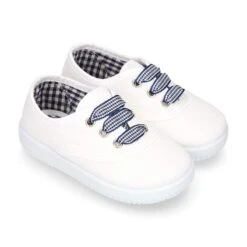 Zapatilla Niños Tipo Bamba En Lona Con Cordones VICHY. 32 Zapatilla Niños Tipo Bamba En Lona Con Cordones VICHY. -Okaaspain zapatilla ninos tipo bamba lona algodon cordones diseno cuadros vichy 10
