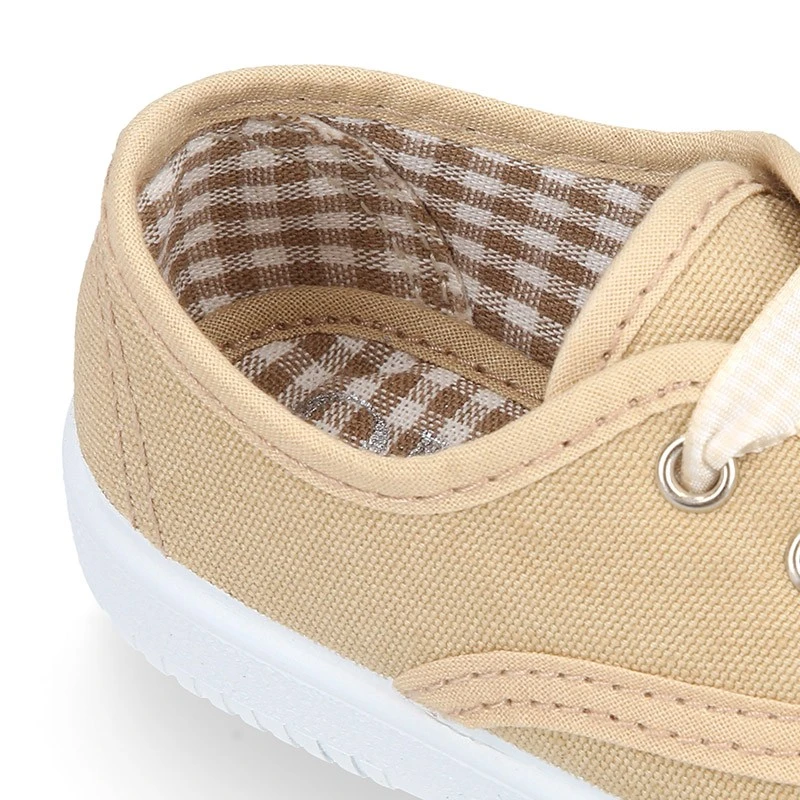 Zapatilla Niños Tipo Bamba En Lona Con Cordones VICHY. 17 Zapatilla Niños Tipo Bamba En Lona Con Cordones VICHY. - Imagen 15