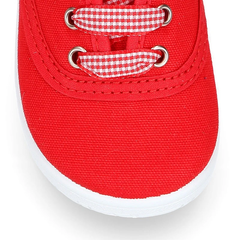 Zapatilla Niños Tipo Bamba En Lona Con Cordones VICHY. 19 Zapatilla Niños Tipo Bamba En Lona Con Cordones VICHY. - Imagen 17