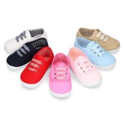 Zapatilla Niños Tipo Bamba En Lona Con Cordones VICHY.