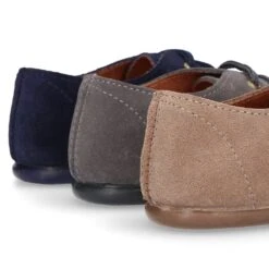 Zapatito Tipo Blucher Niño Y Niña En Piel Serraje. -Okaaspain zapatito blucher piel serraje cordones nino nina mujer 8