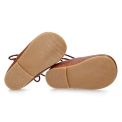 Zapatito Tipo INGLÉS Niños En Piel Napa Suave CUERO. -Okaaspain zapatito ingles cordones piel suave color cuero ninas ninos primeros pasos 14