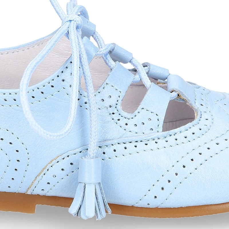 Zapato Niño INGLES Con Cordones Y Borlas En Piel Napa AZUL. 13 Zapato Niño INGLES Con Cordones Y Borlas En Piel Napa AZUL. - Imagen 11