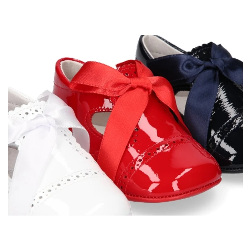 Angelito Para Bebés Con Lengüeta Y Lazo En Piel Charol. 7 Angelito Para Bebés Con Lengüeta Y Lazo En Piel Charol. - Imagen 5