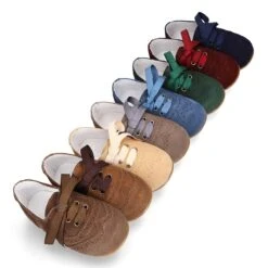 Zapatito Tipo Blucher Niño Con Lazo Y Picados En Serraje. -Okaaspain zapatito tipo blucher con lazo y picados en serraje 19