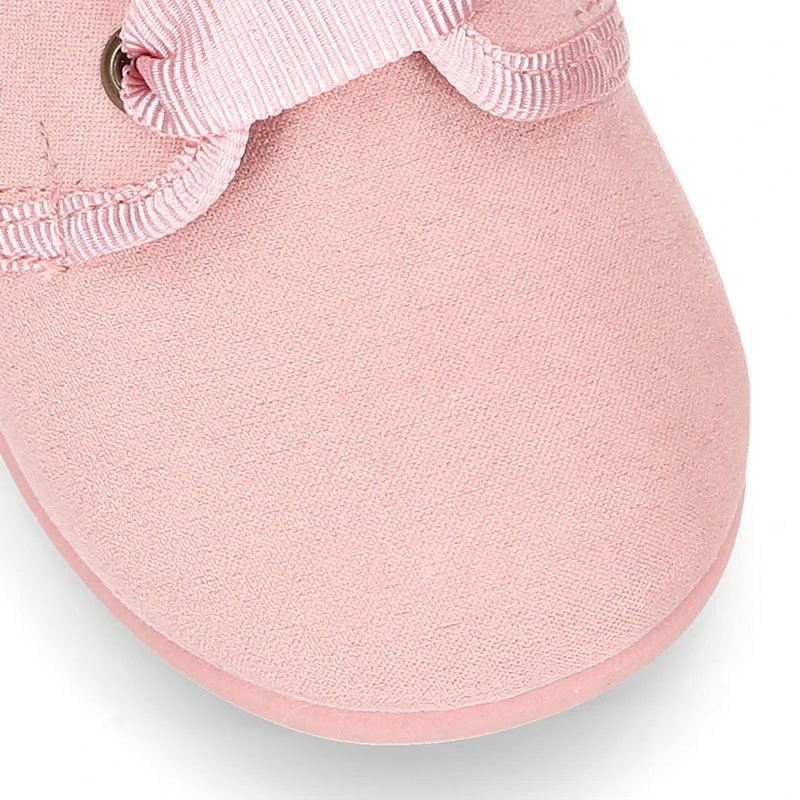 Zapatito Tipo Blucher Niños Con Lazos En Serratex Colores PASTELES. - Imagen 13